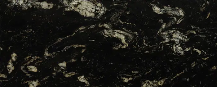 Titanium gold granite — black with gold and cream veining
